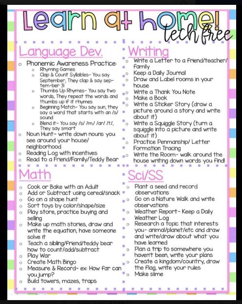 Tech Free Activities 